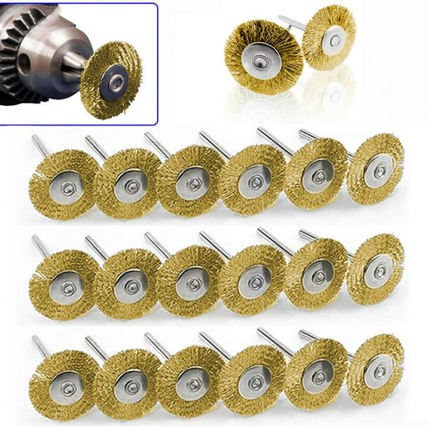 Set of 20pcs Dia 22mm Brass Wire Wheel Brushes Polishing Rotary Tools for Power 
